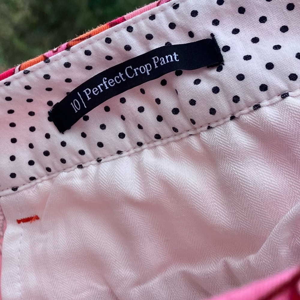 Talbots Perfect Crop Pants Floral Pink and Orange Size 10 - Picture 7 of 9